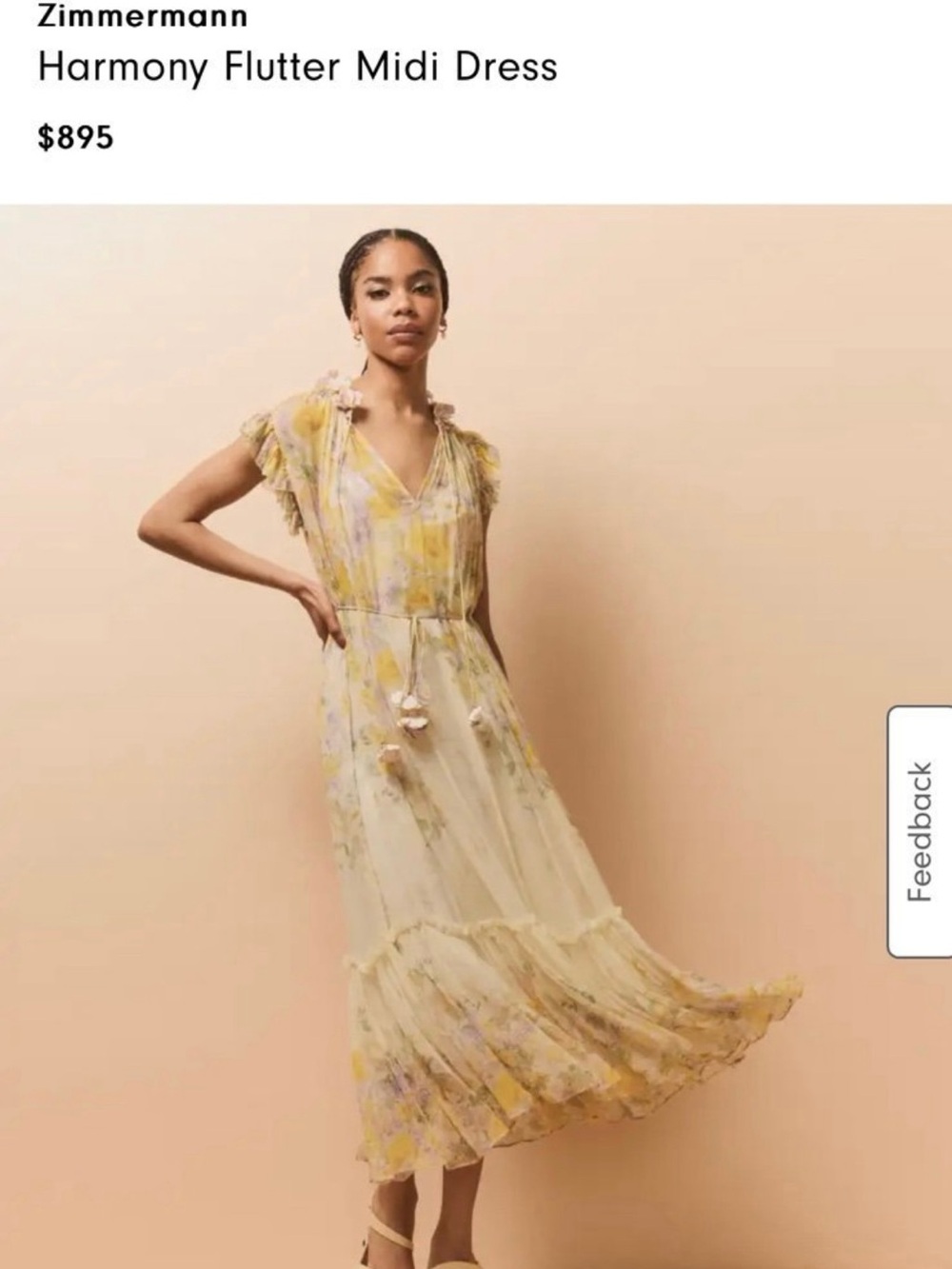 Zimmermann harmony flutter dress - size 0